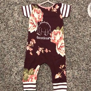 H + C Henry and Claire Tacosaurus Romper 6-12